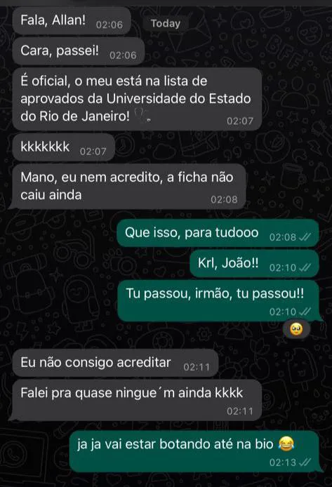 Depoimento de aluno aprovado — João